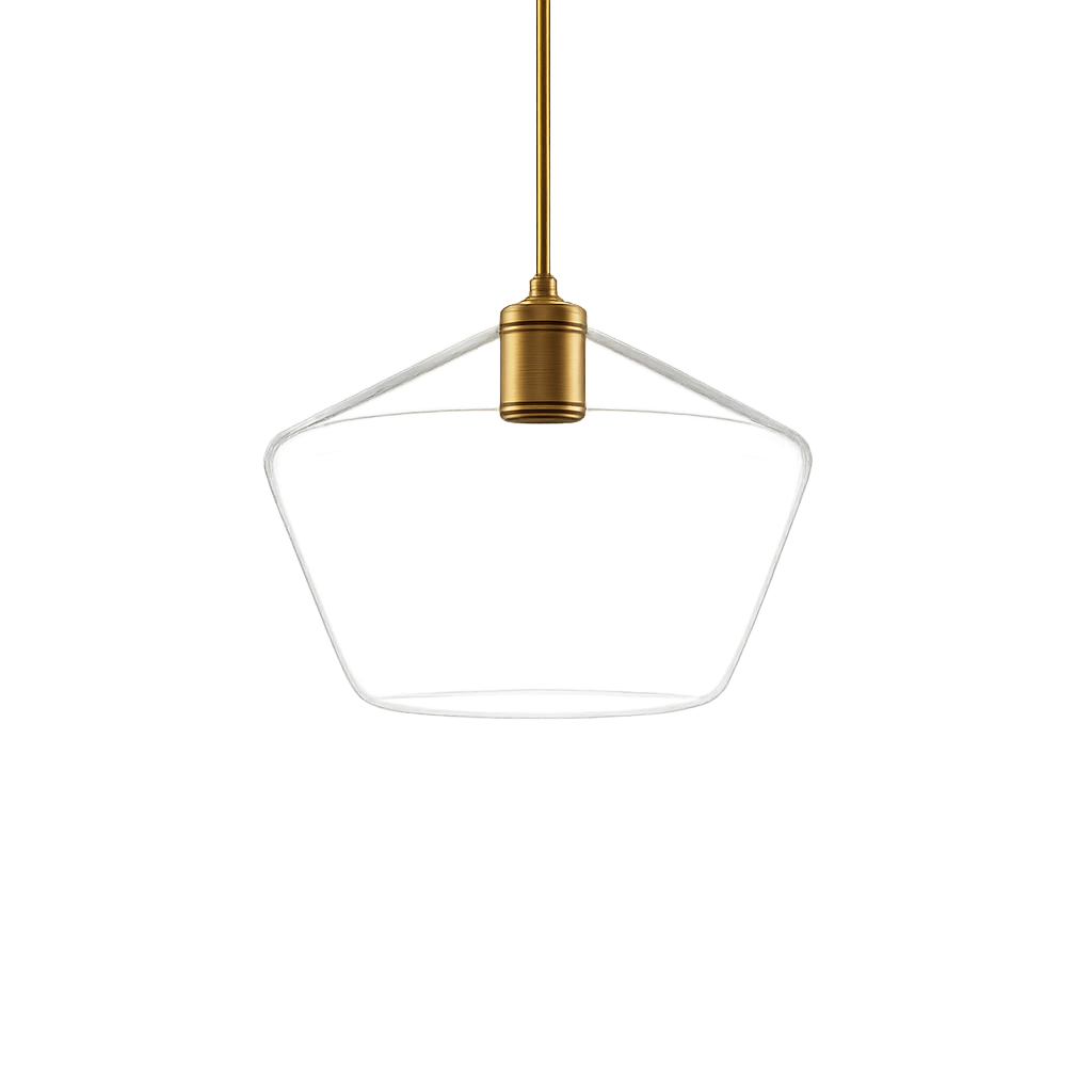 LumaGlow - Elegant pendel i klart glas med messingfinish