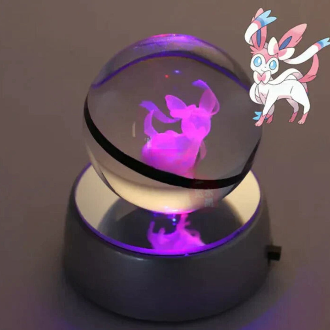 PokéGlow - Krystalkugle Ikoniske Pokémon Figurer LED Lampe