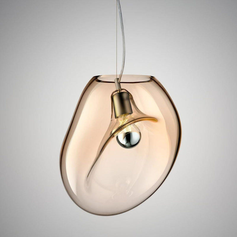 Dråbelux Elegant Glas Pendellampe – Stilfuld Loftsbelysning med Blødt Lys