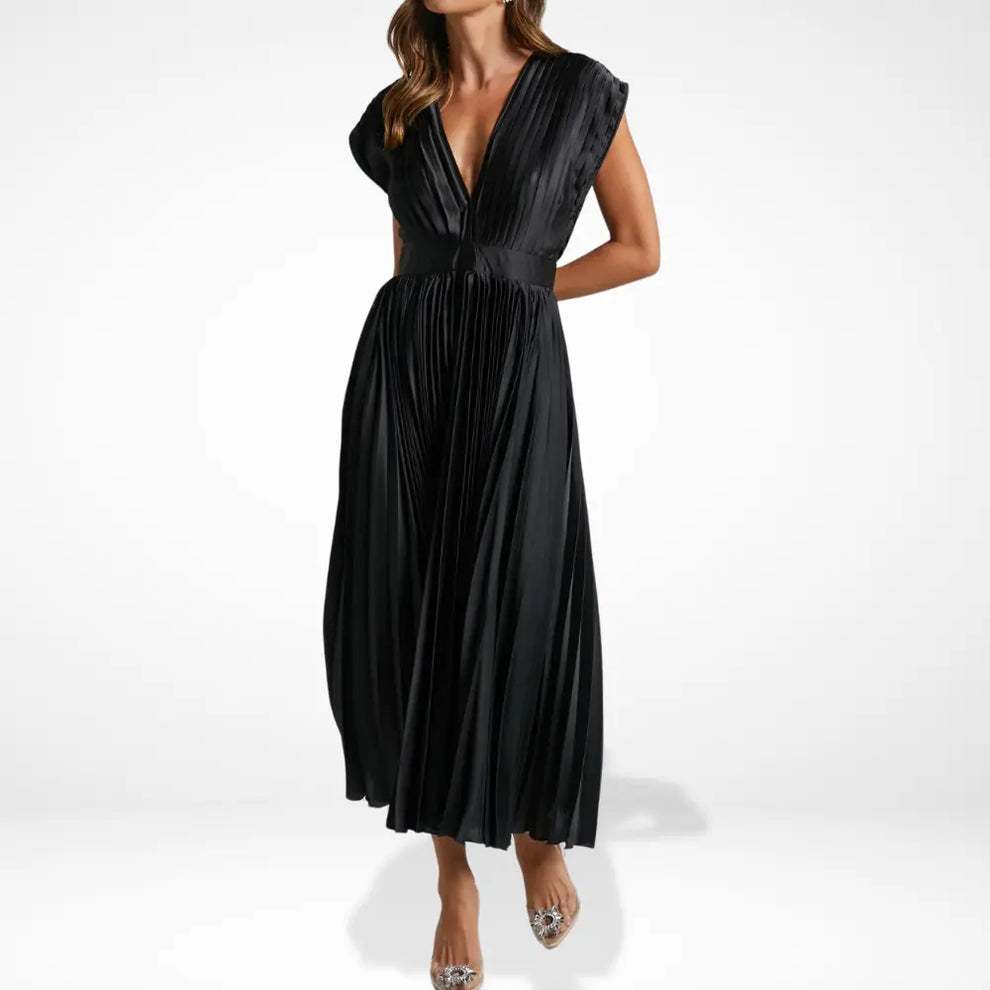 Serena Elegant Plisseret Maxikjole