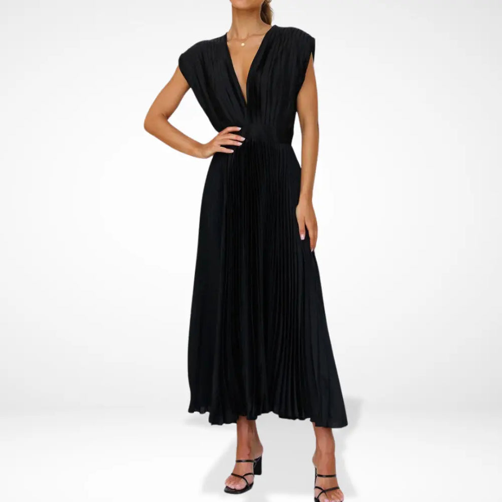 Serena Elegant Plisseret Maxikjole