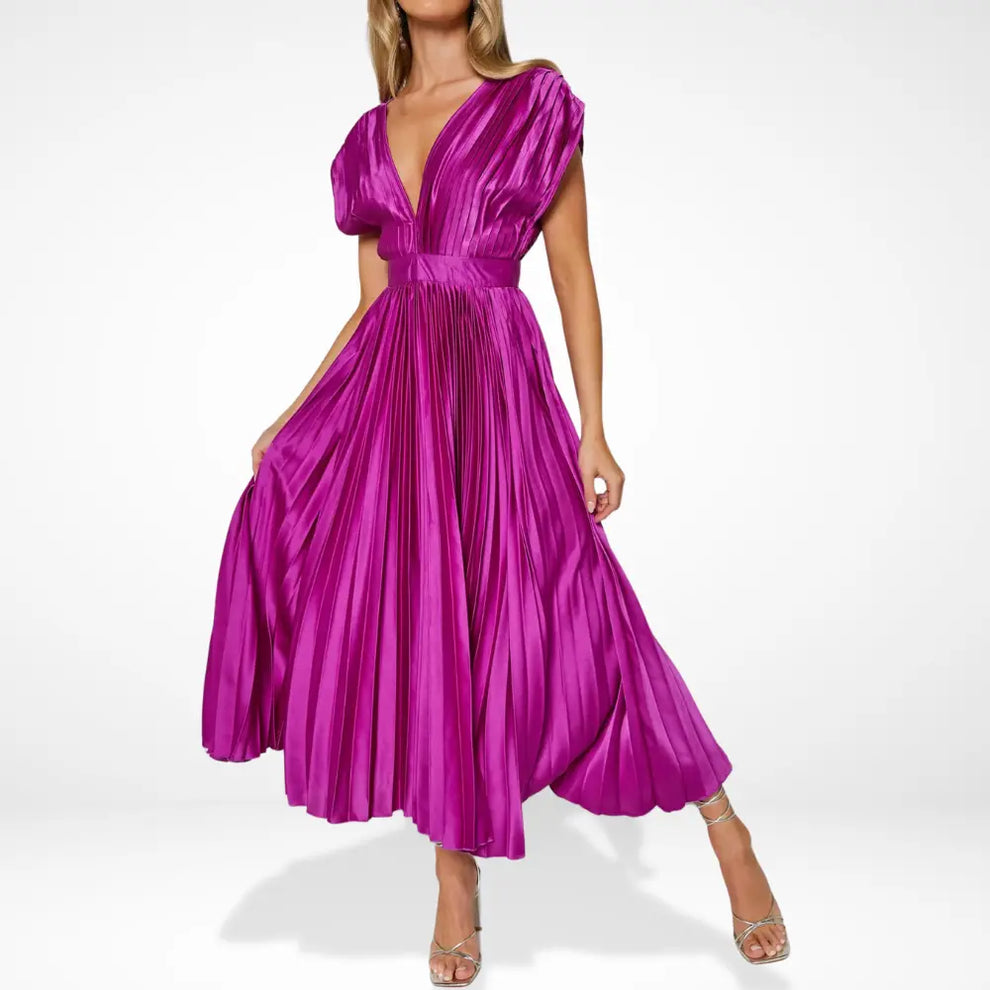 Serena Elegant Plisseret Maxikjole