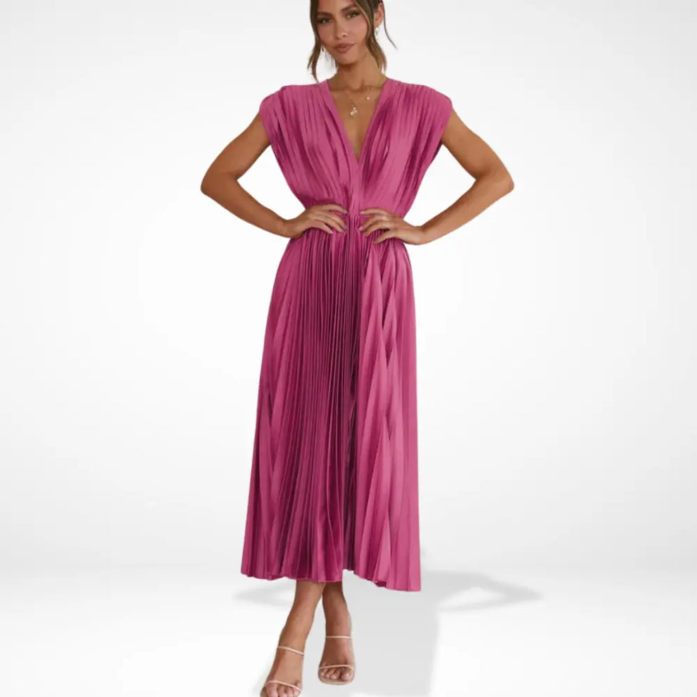 Serena Elegant Plisseret Maxikjole
