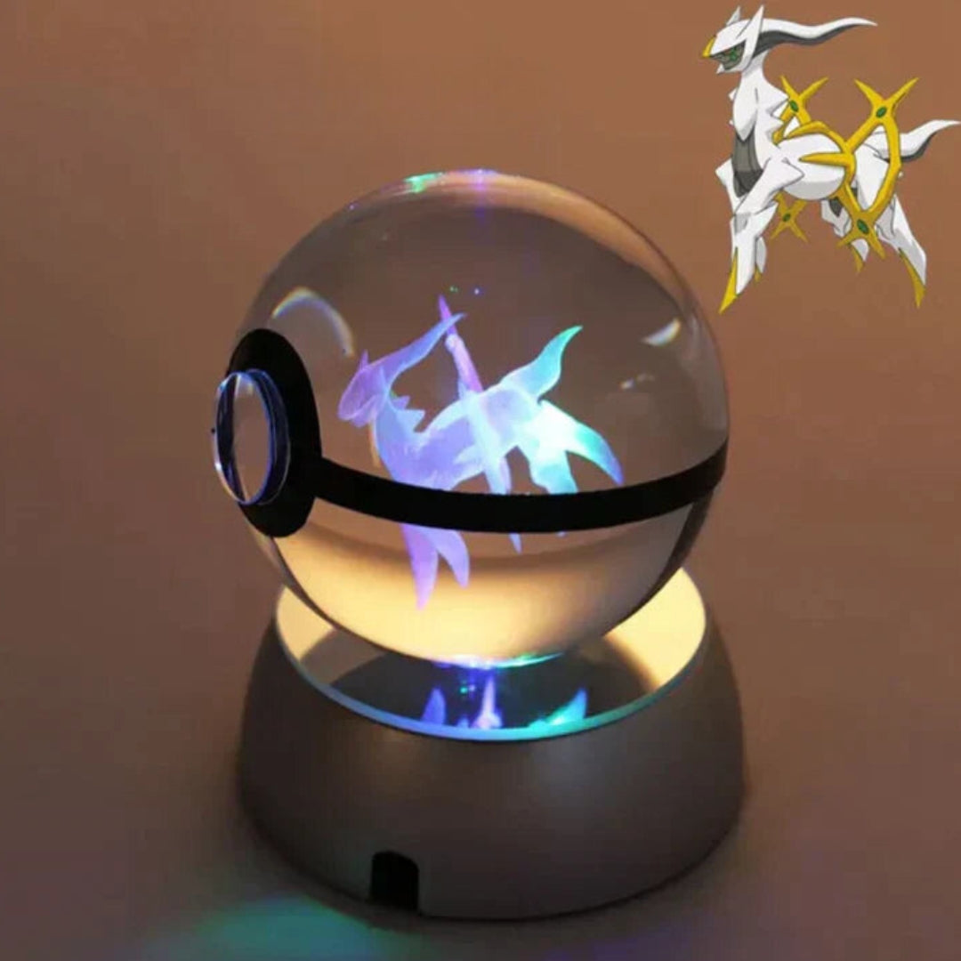 PokéGlow - Krystalkugle Ikoniske Pokémon Figurer LED Lampe