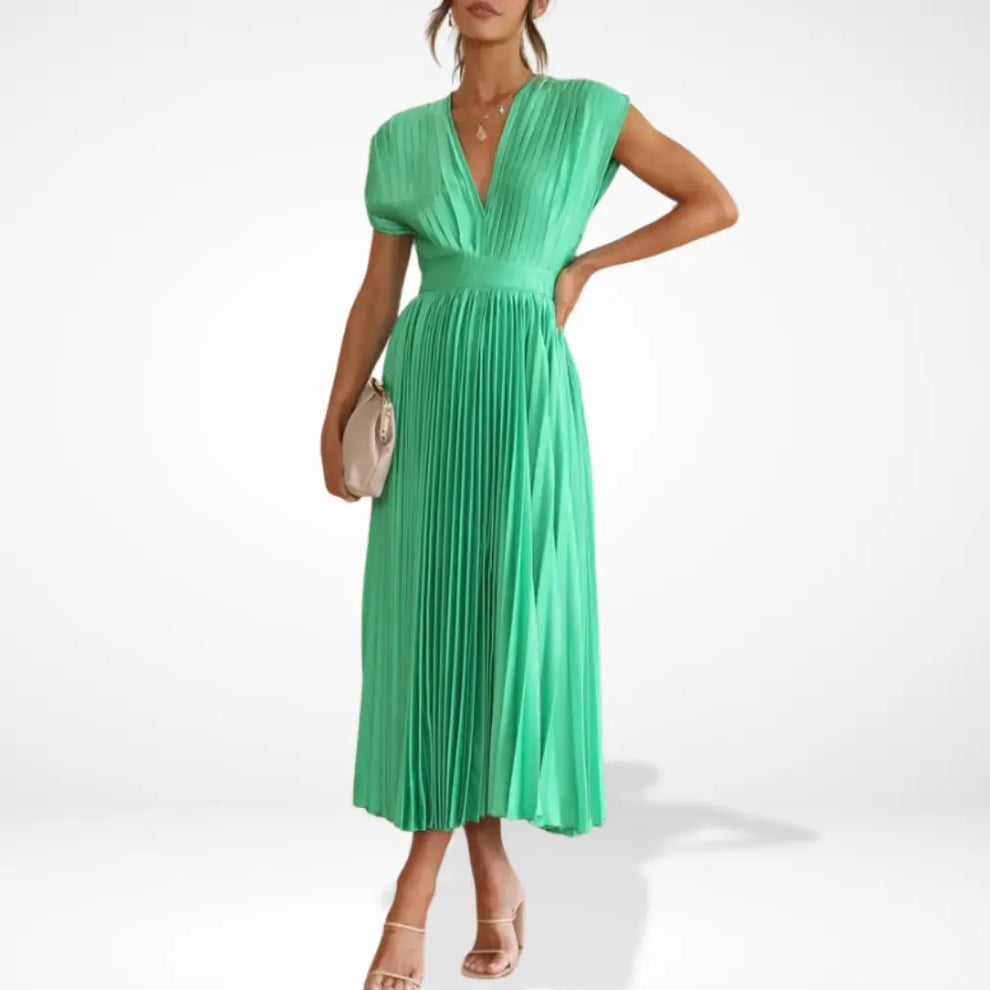 Serena Elegant Plisseret Maxikjole