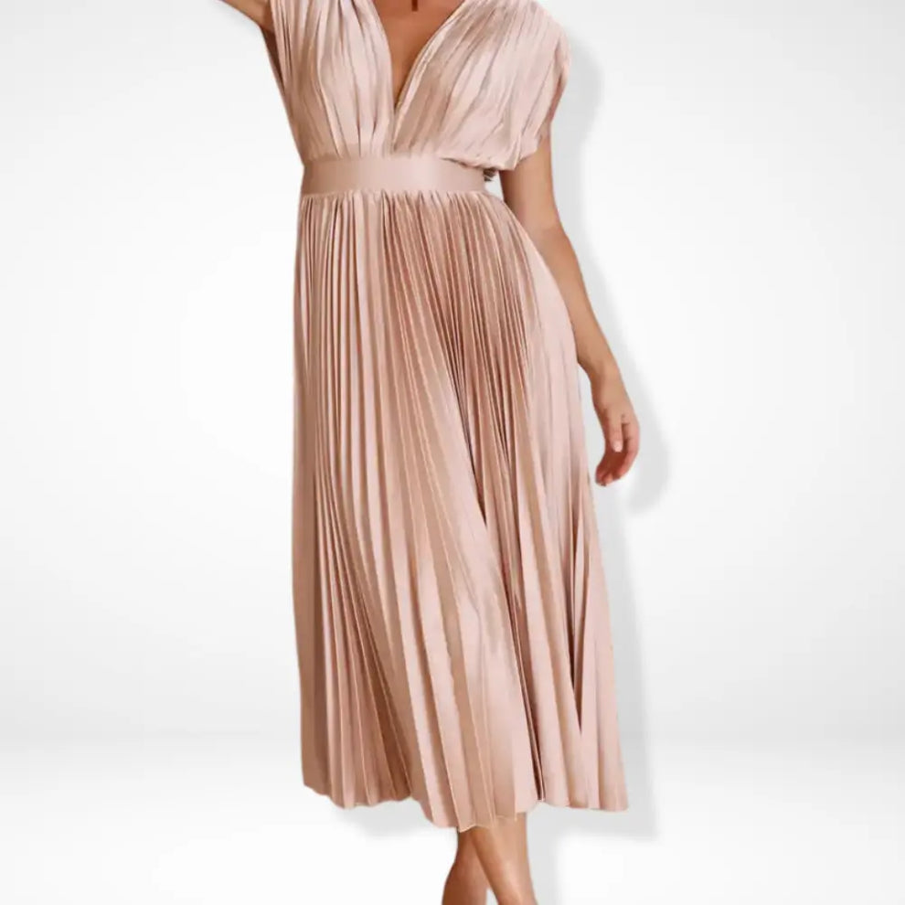 Serena Elegant Plisseret Maxikjole