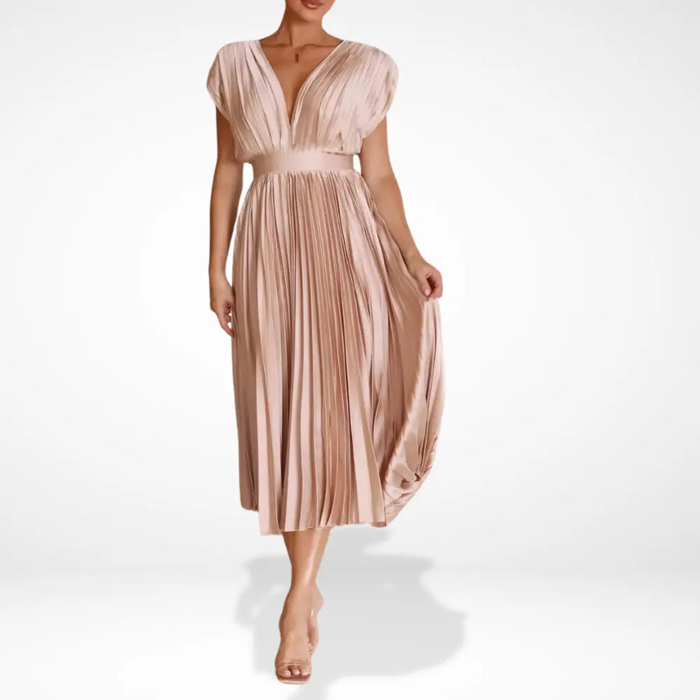 Serena Elegant Plisseret Maxikjole