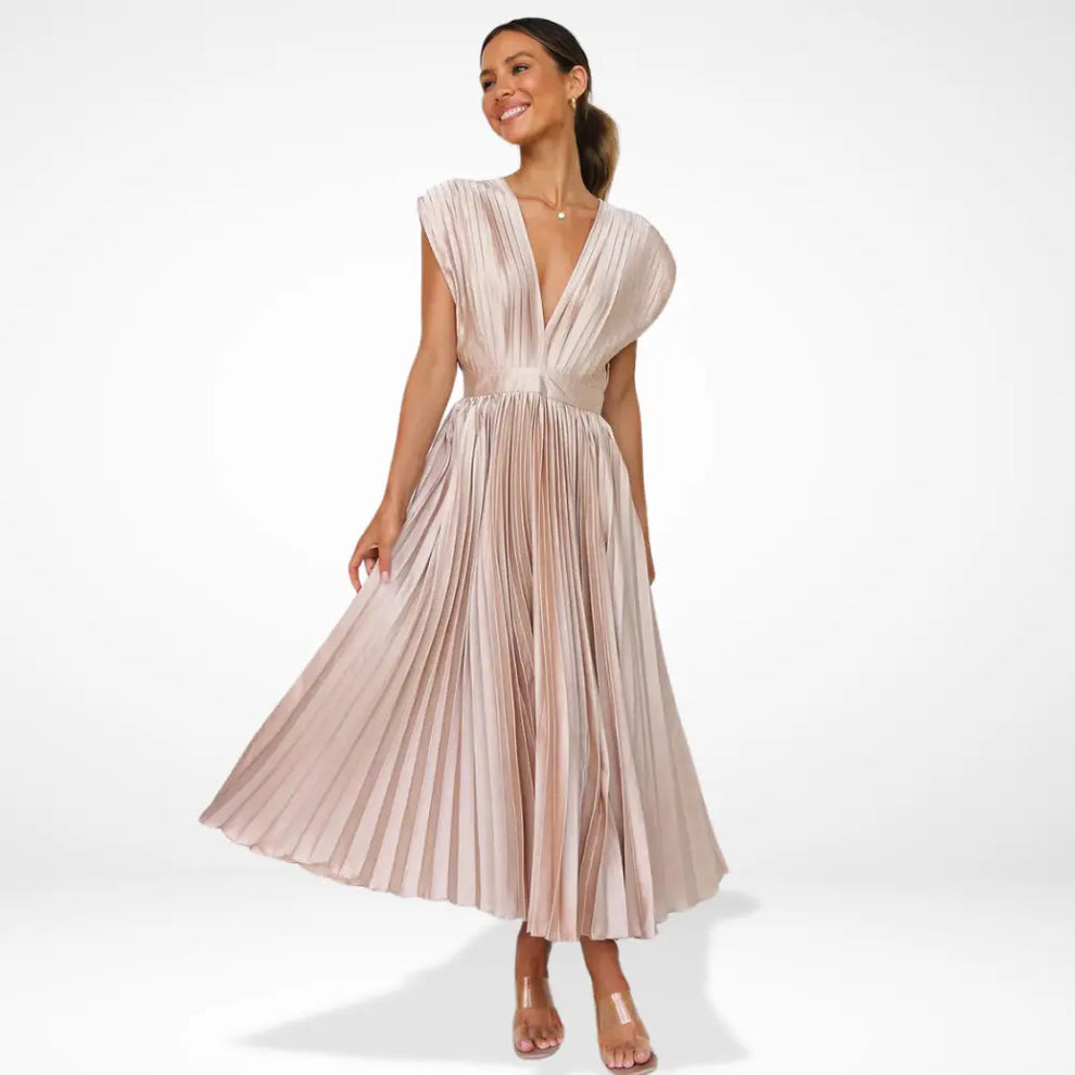 Serena Elegant Plisseret Maxikjole