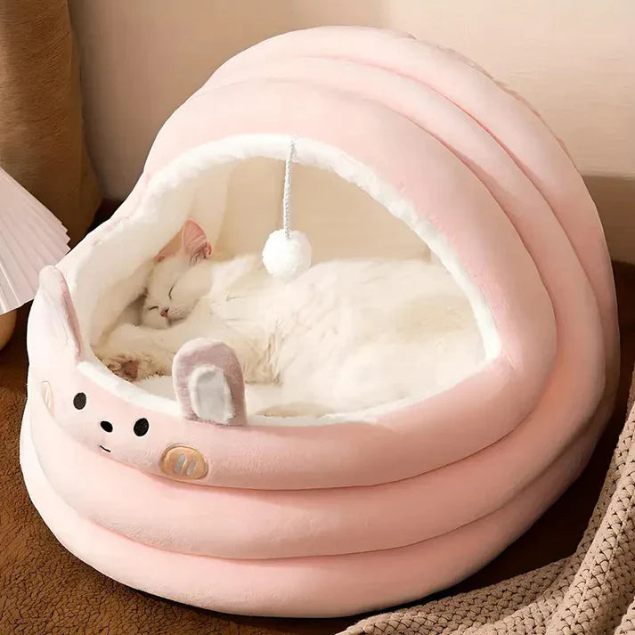 CozyCave - Kæledyrsseng med hætte til katte og små hunde