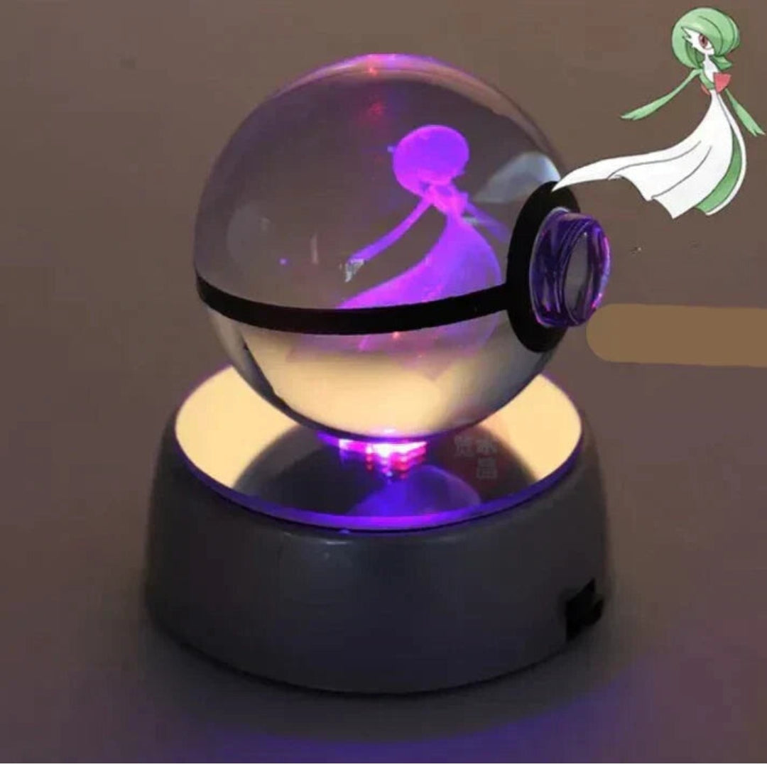 PokéGlow - Krystalkugle Ikoniske Pokémon Figurer LED Lampe