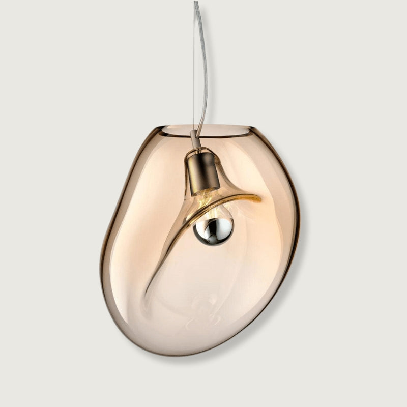 Dråbelux Elegant Glas Pendellampe – Stilfuld Loftsbelysning med Blødt Lys