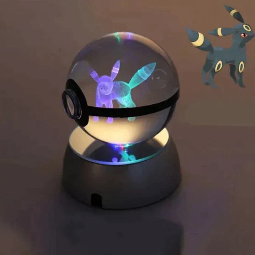 PokéGlow - Krystalkugle Ikoniske Pokémon Figurer LED Lampe