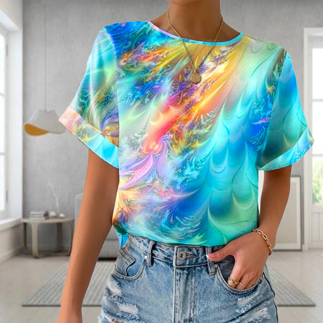Madeline - Abstrakt tie-dye bluse til kvinder