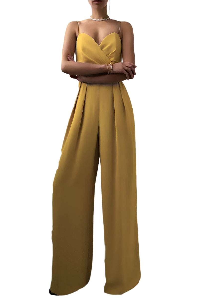 ChicContrast Spaghetti Strap Jumpsuit – Vid benmodel med moderne flair