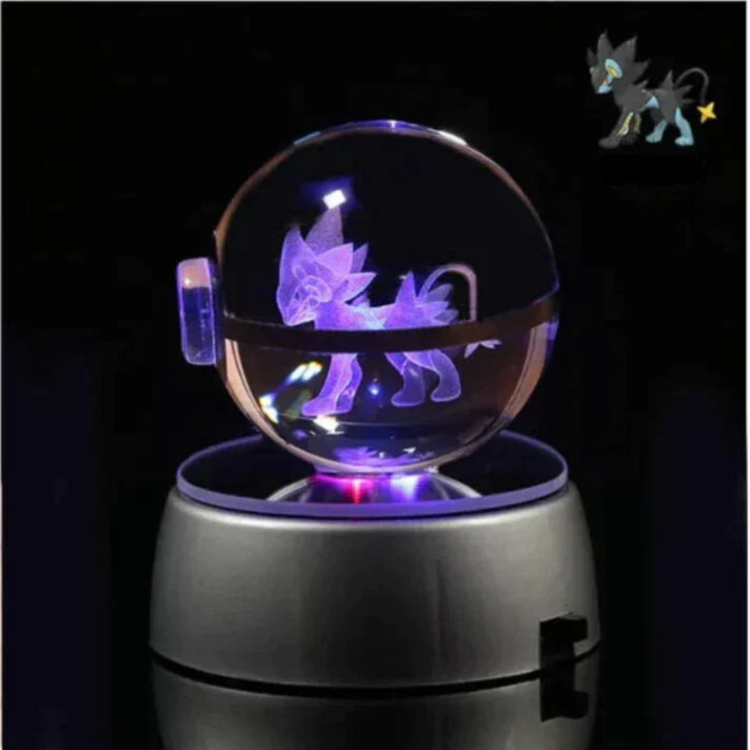 PokéGlow - Krystalkugle Ikoniske Pokémon Figurer LED Lampe