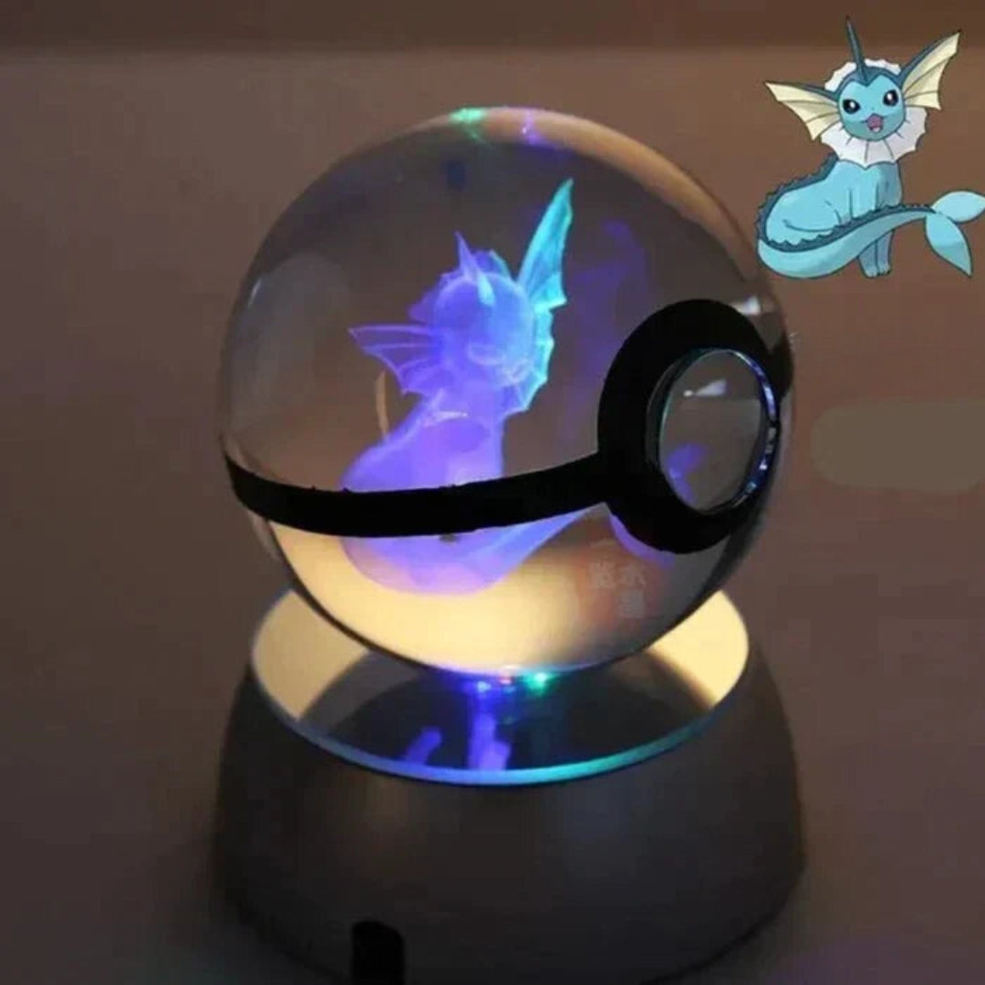 PokéGlow - Krystalkugle Ikoniske Pokémon Figurer LED Lampe