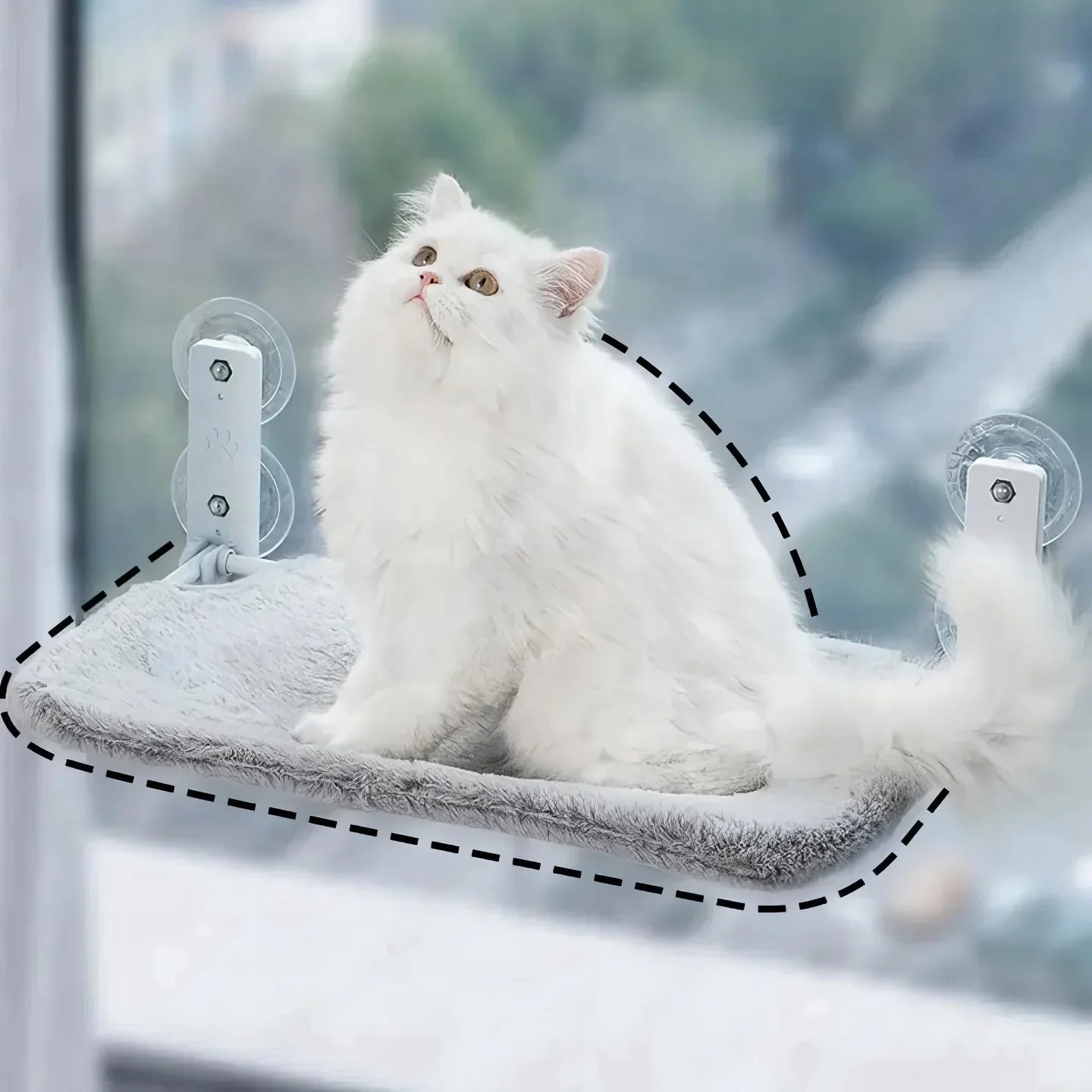Foldbar Vindueshængekøje til Kat med Aftageligt Cover og Stærk Støtte