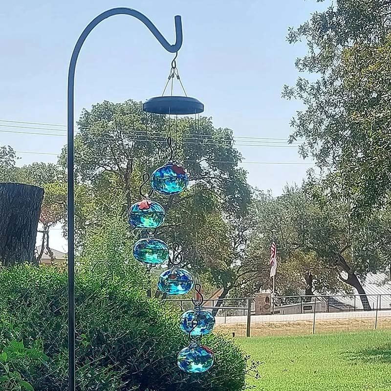 ChimeFeeder Mundblæst Glas Kolibrifoder med Vindklokke