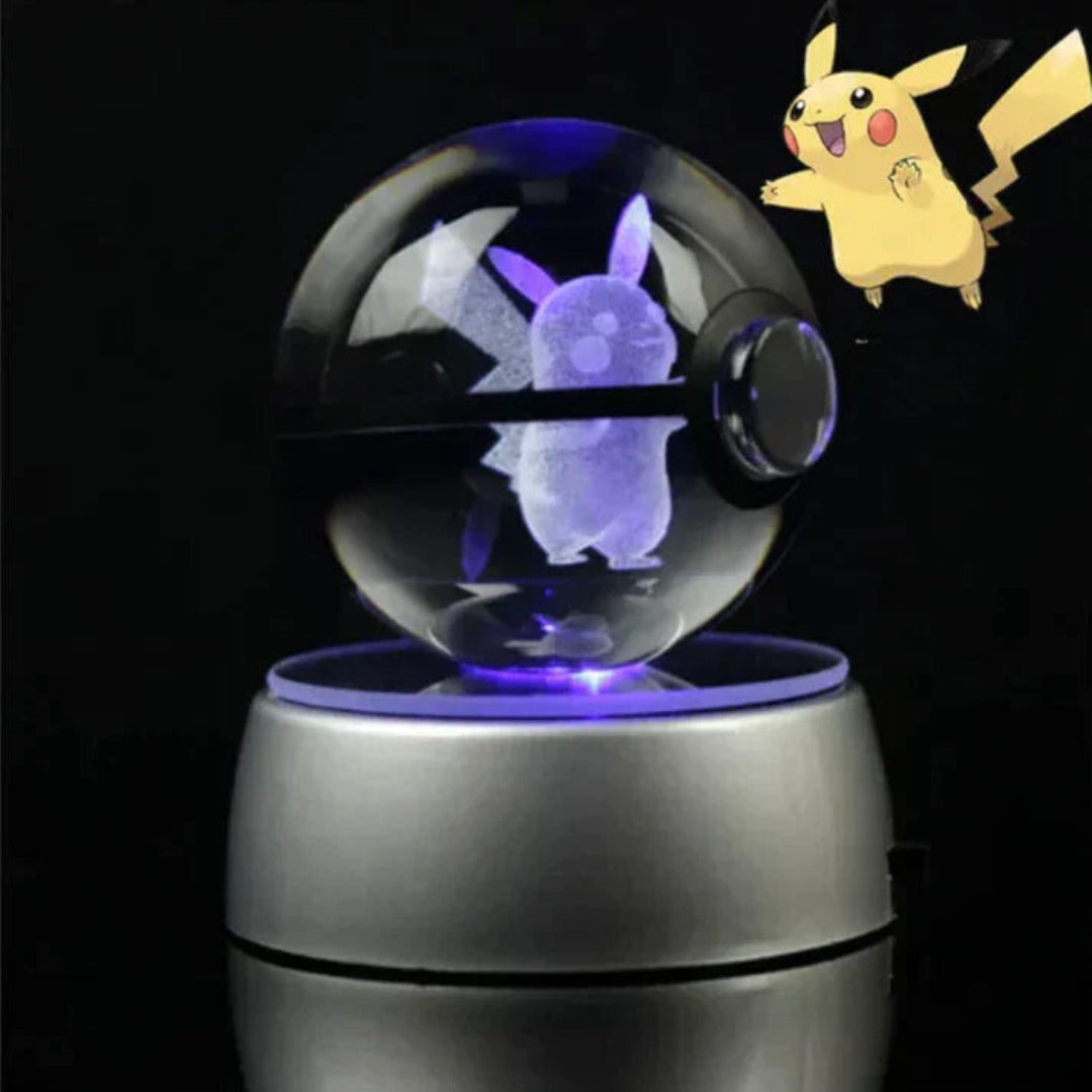 PokéGlow - Krystalkugle Ikoniske Pokémon Figurer LED Lampe