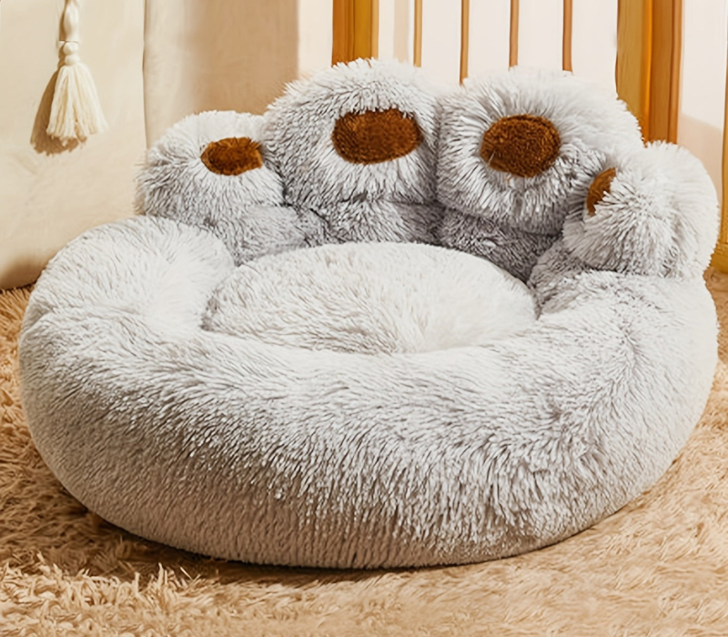 CozyPaw Vaskbart Kæledyrsseng med Poteformet Design