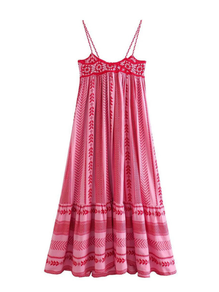 Elowen Rygfri Spaghetti Strop Maxi Kjole