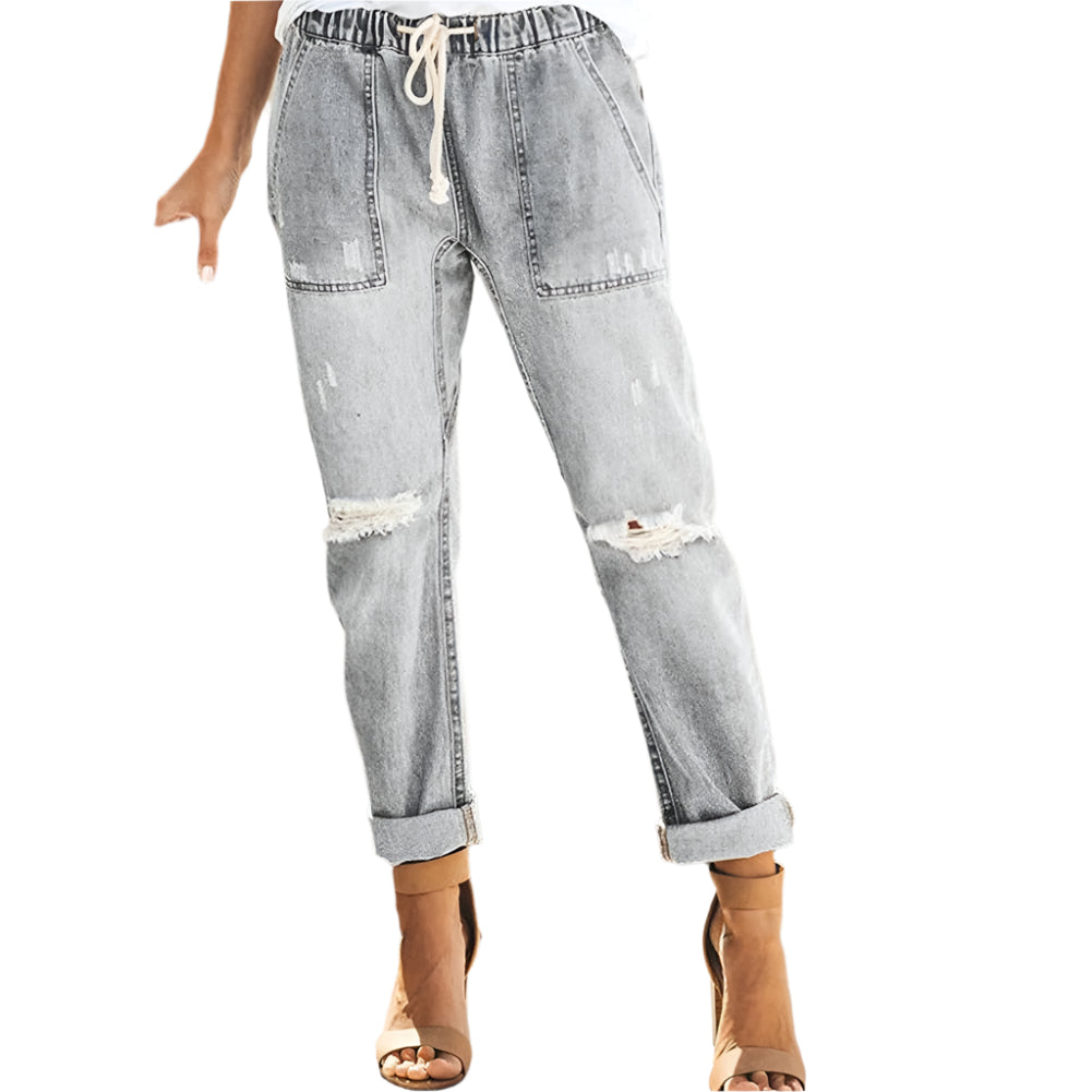 DenimEase – Moderne damejeans med elastisk linning