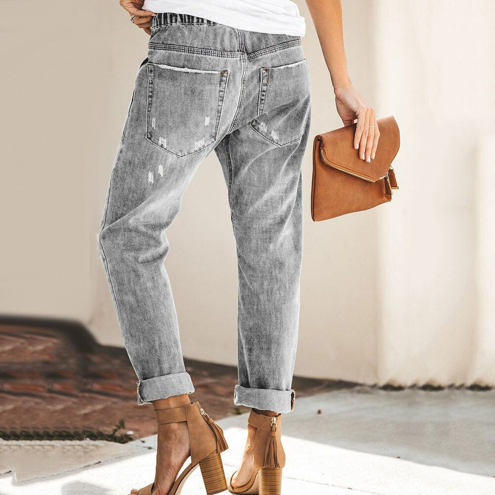 DenimEase – Moderne damejeans med elastisk linning