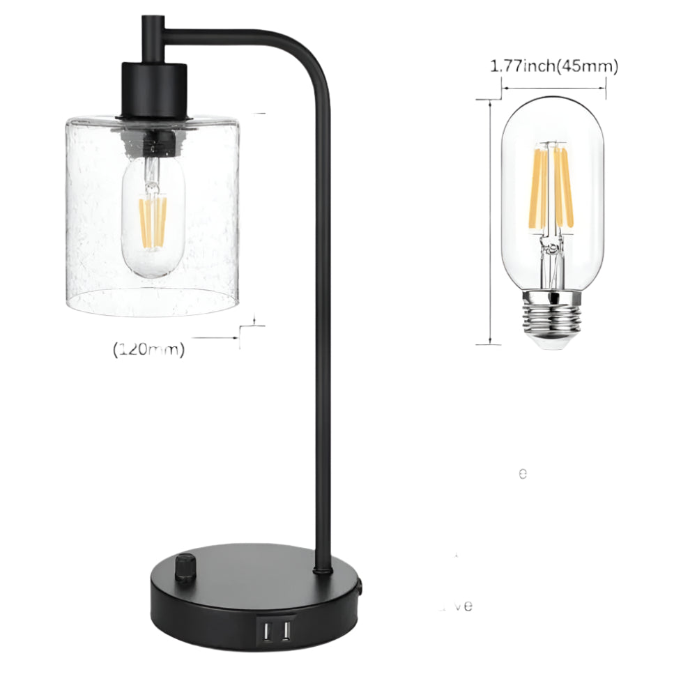 ClarityCharge LED-skrivebordslampe – Moderne glasskærm