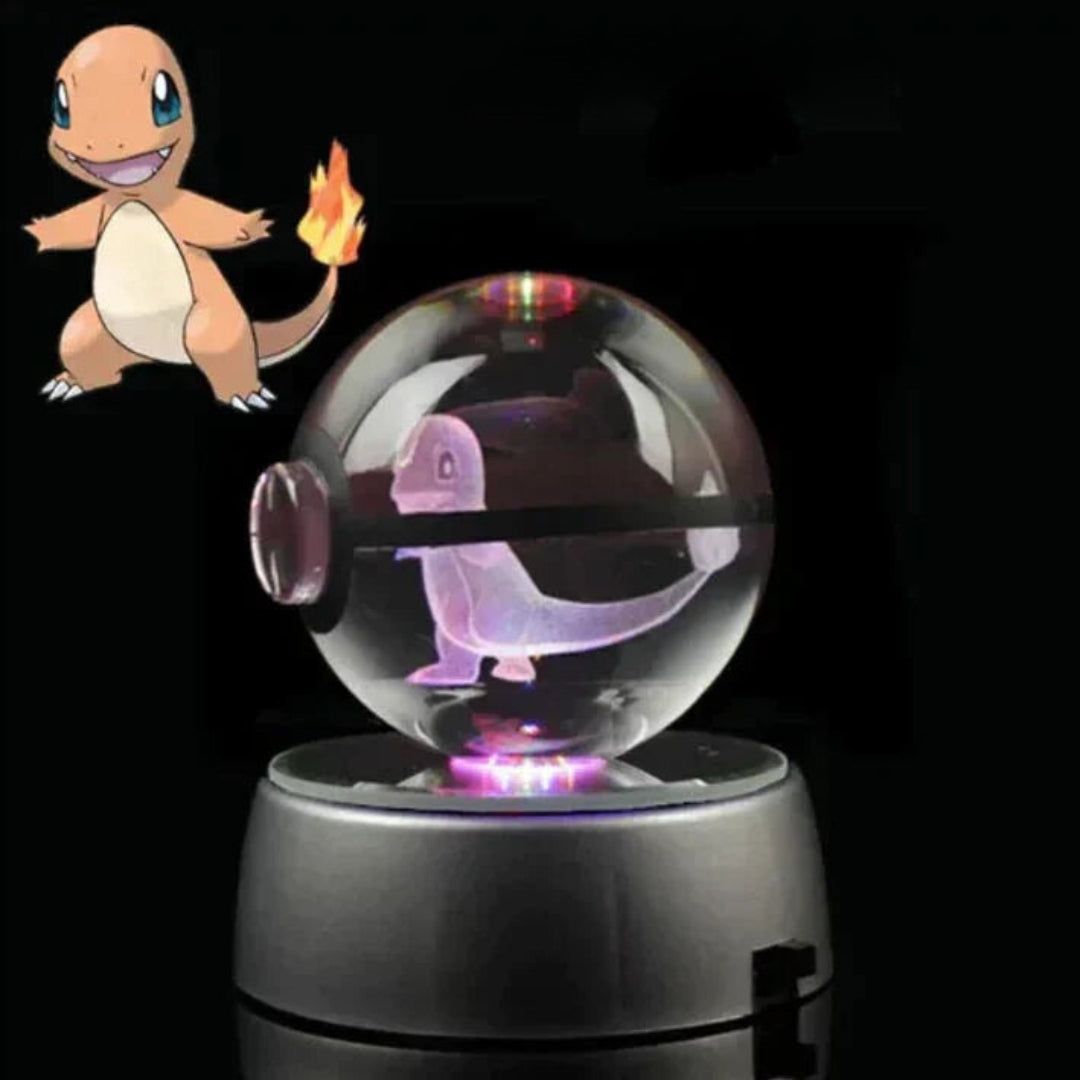 PokéGlow - Krystalkugle Ikoniske Pokémon Figurer LED Lampe