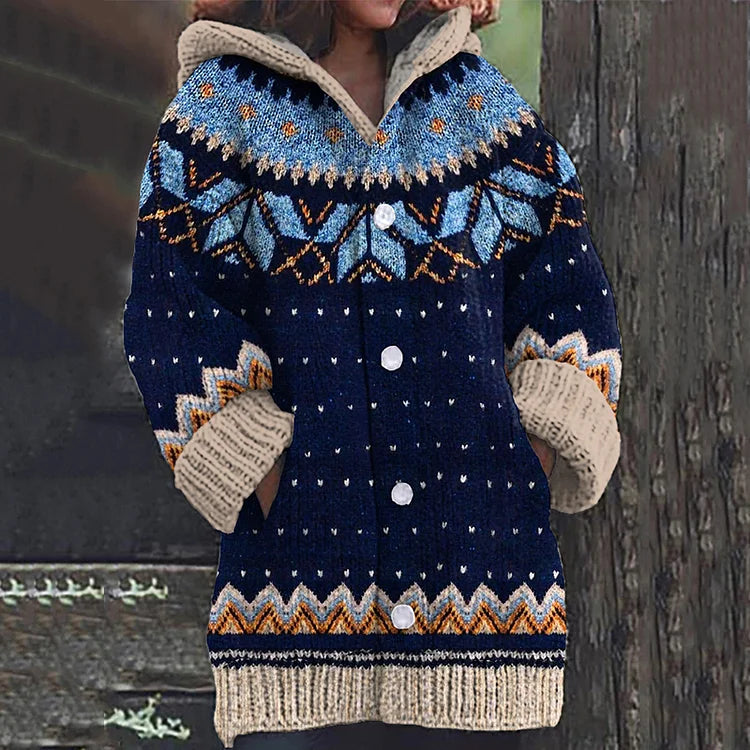 Susan - Hyggelig strikket cardigan med hætte