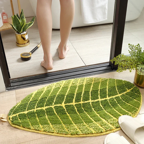 LeafLuxe- Oval dørmåtte Naturinspireret plystæppe