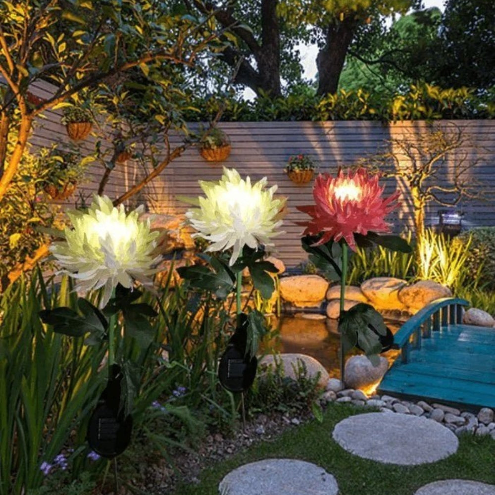 BloomGlow solcelledrevne havelamper – Farveskiftende LED-udendørs dekoration