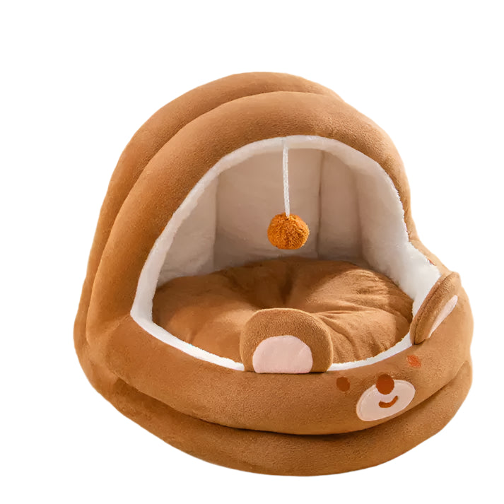 CozyCave - Kæledyrsseng med hætte til katte og små hunde