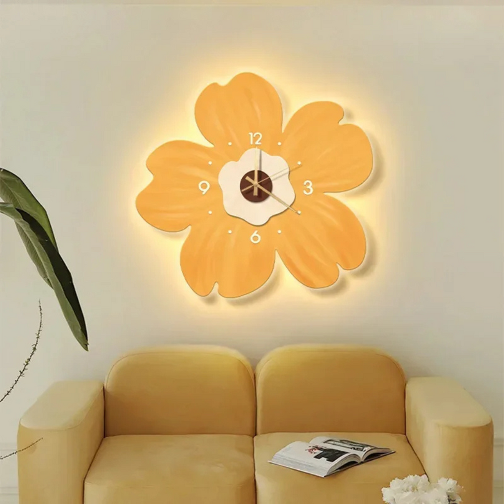 BloomGlow- Vægmonteret blomsterur med blød LED-belysning