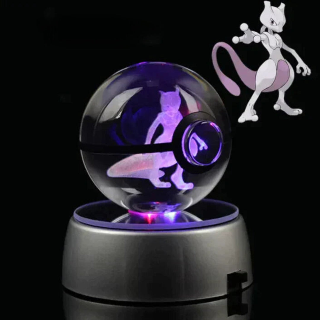 PokéGlow - Krystalkugle Ikoniske Pokémon Figurer LED Lampe