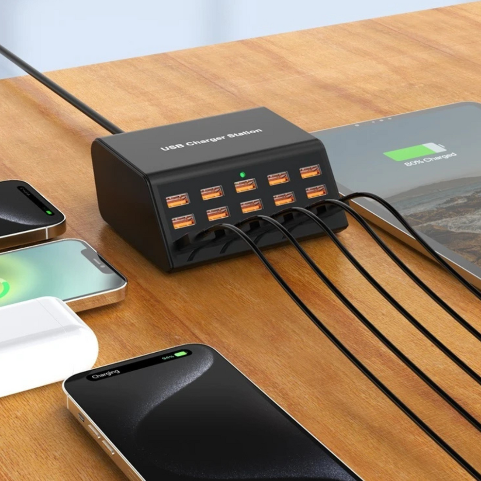 PowerDock - Højhastigheds 12-ports USB-ladestation