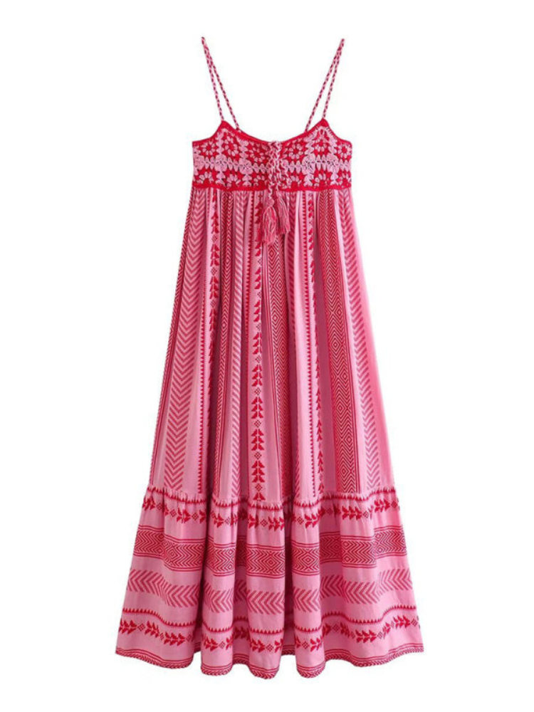 Elowen Rygfri Spaghetti Strop Maxi Kjole