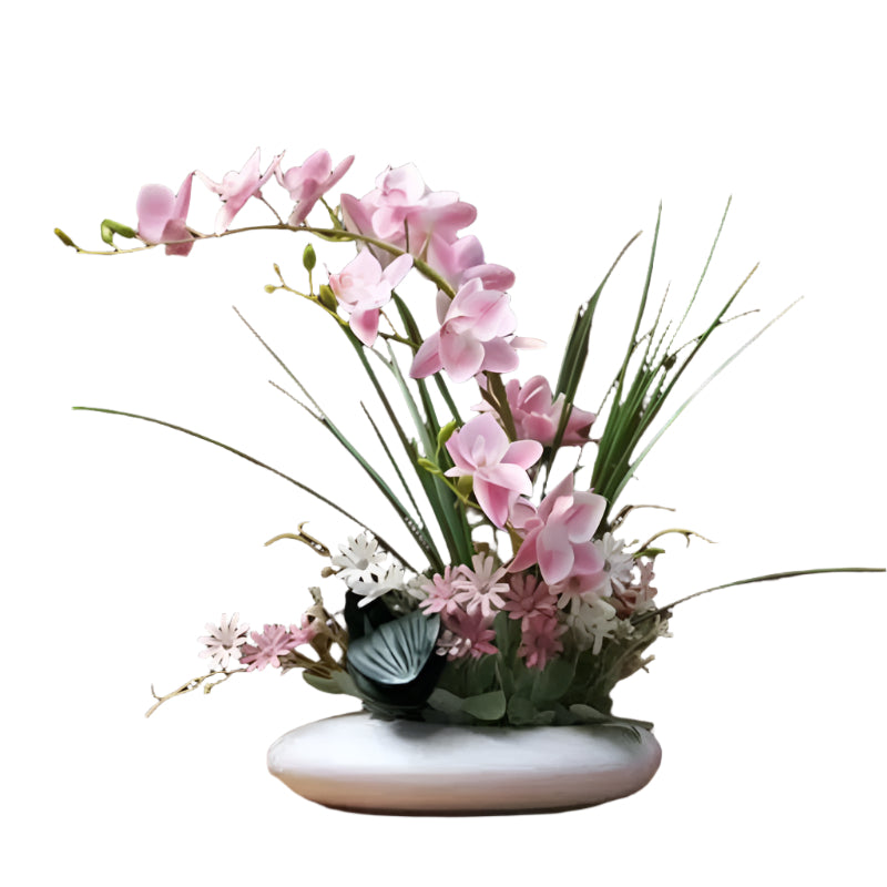 OrchidElegance kunstig orkidéarrangement – Livagtig blomsterdekoration i en moderne vase
