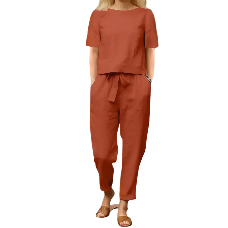 Olivia Elegant Sommer Sæt – Stilet To-delt Outfit til Varme Dage