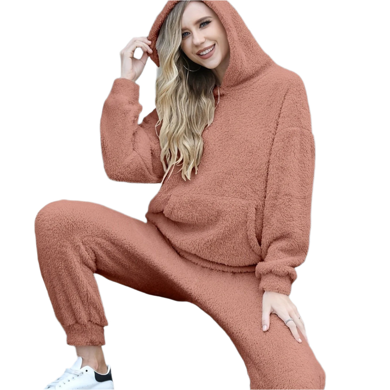 Megan - Hyggelig fleece-hættetrøje og joggingbukser til kvinder