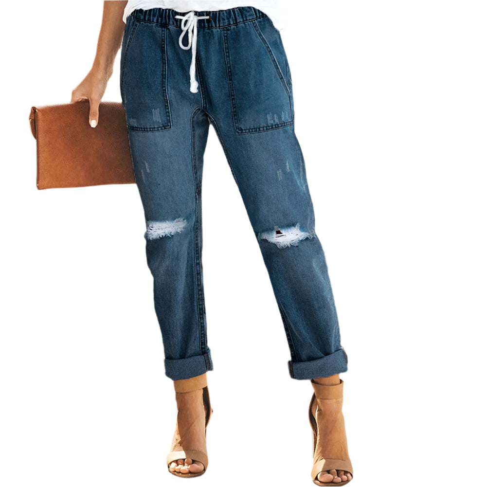 DenimEase – Moderne damejeans med elastisk linning