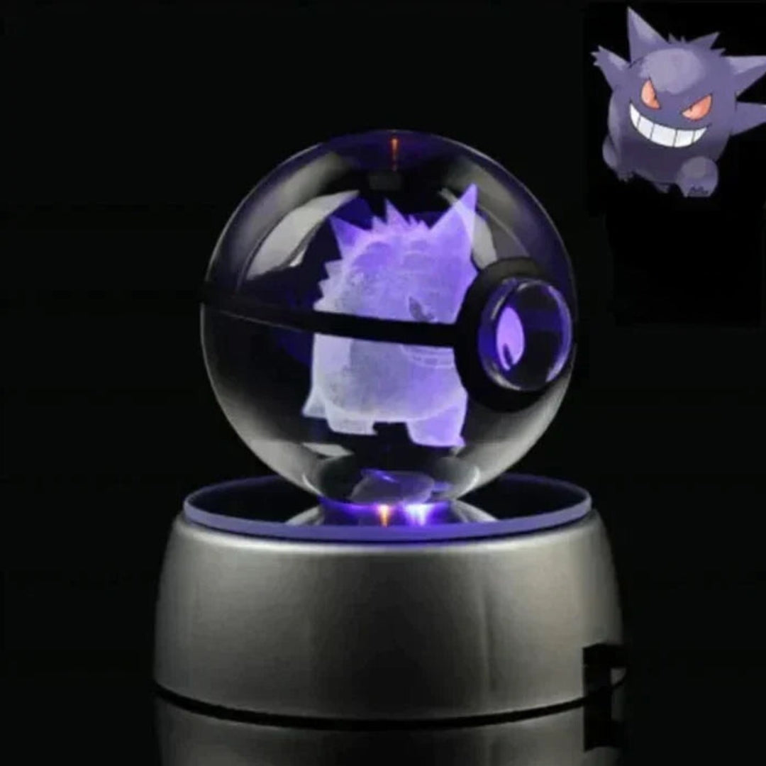 PokéGlow - Krystalkugle Ikoniske Pokémon Figurer LED Lampe