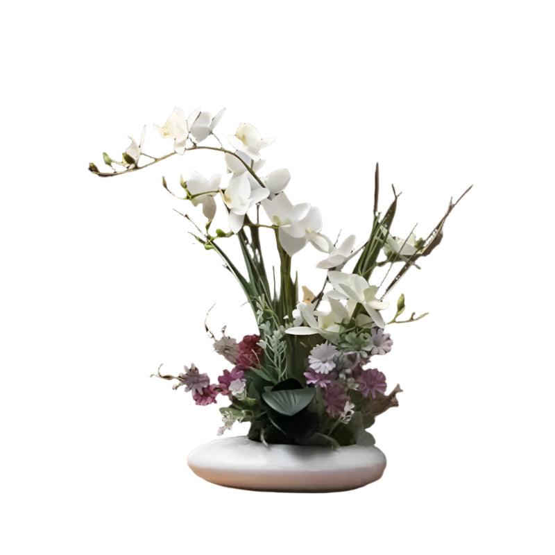 OrchidElegance kunstig orkidéarrangement – Livagtig blomsterdekoration i en moderne vase