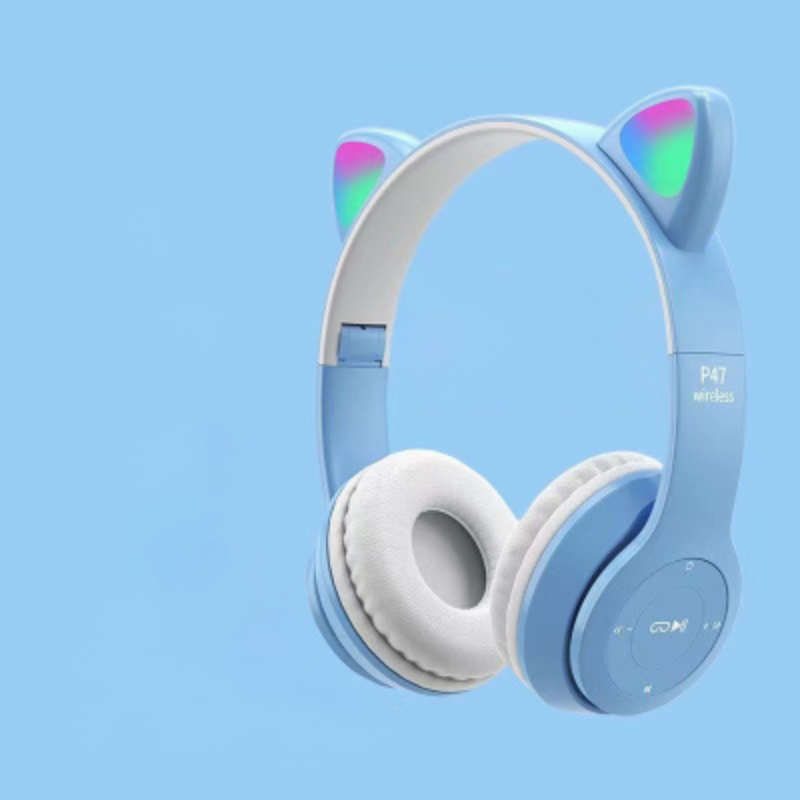 Trådløse LED katteøre hovedtelefoner med Bluetooth og indbygget mikrofonkontrol