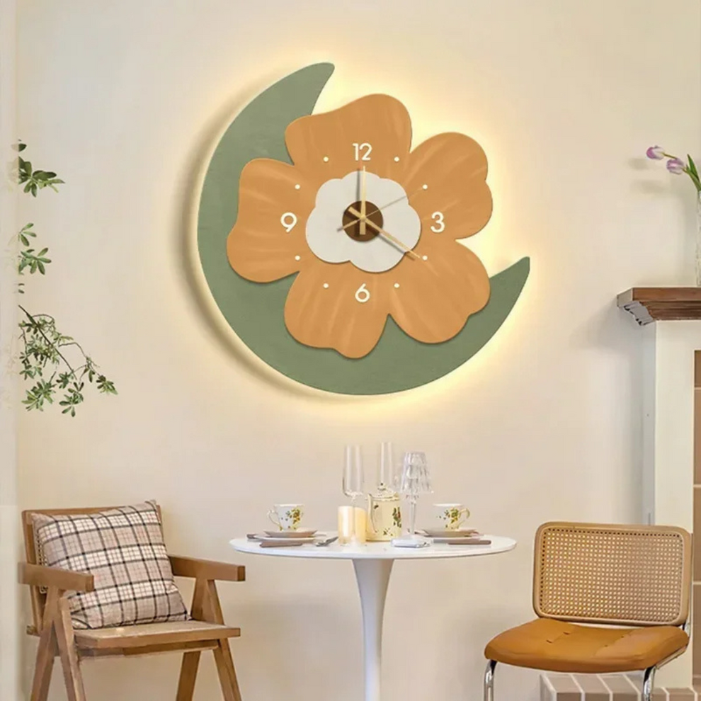 BloomGlow- Vægmonteret blomsterur med blød LED-belysning
