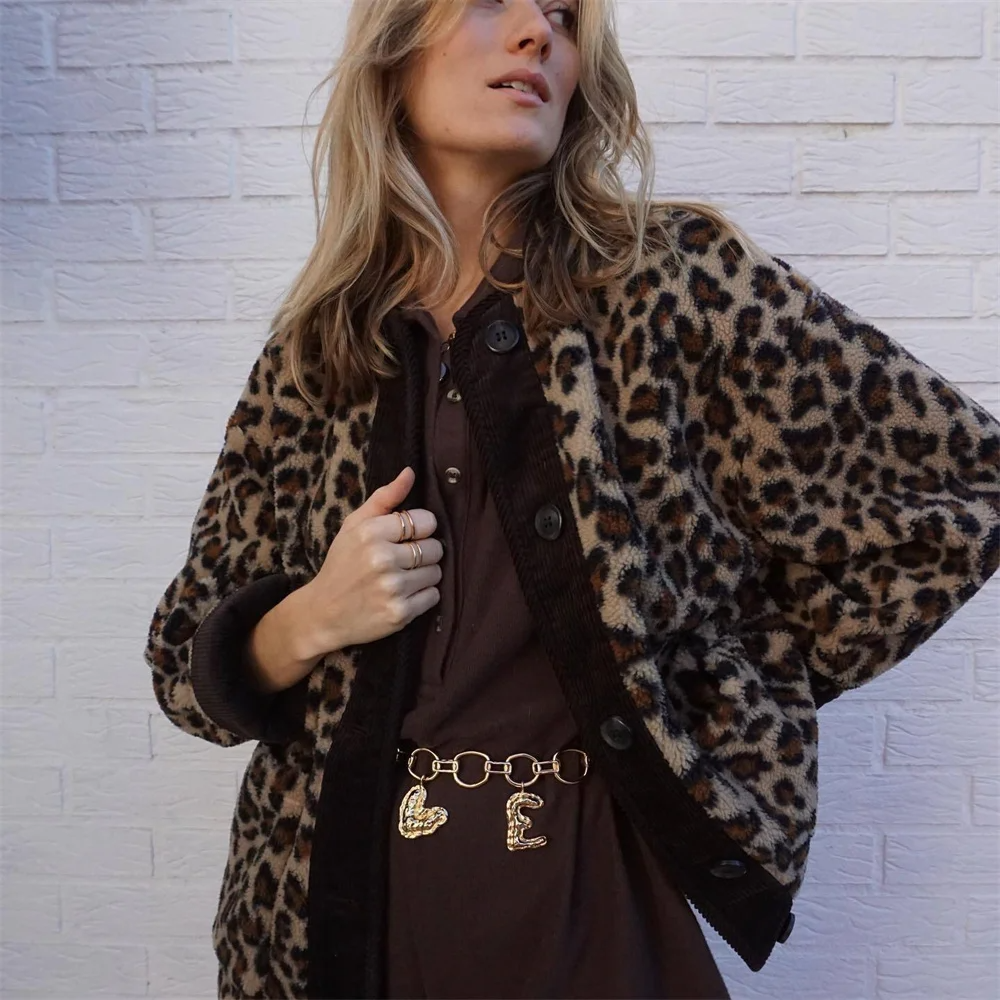 Adeline - Leopardprint fleecejakke til kvinder