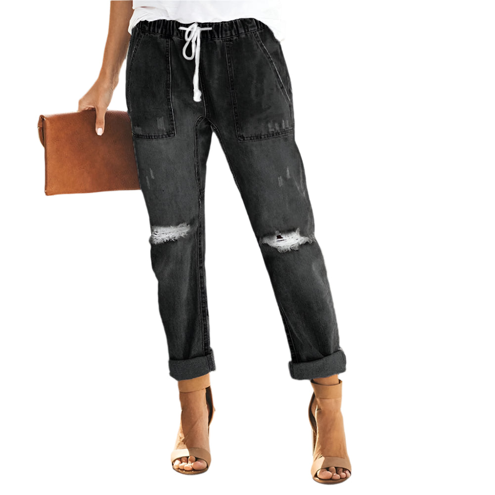 DenimEase – Moderne damejeans med elastisk linning