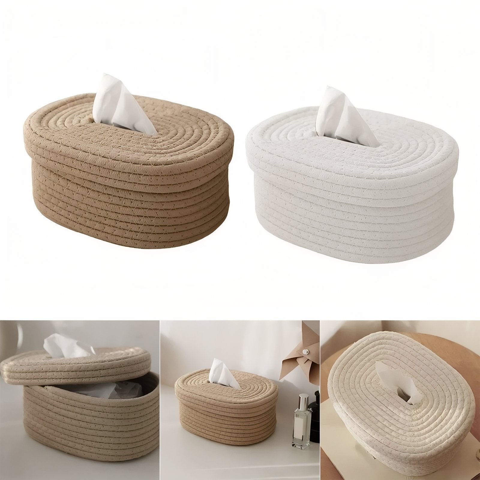 TissuElegance - Ovalt kassebetræk af tissue med stilfuldt design