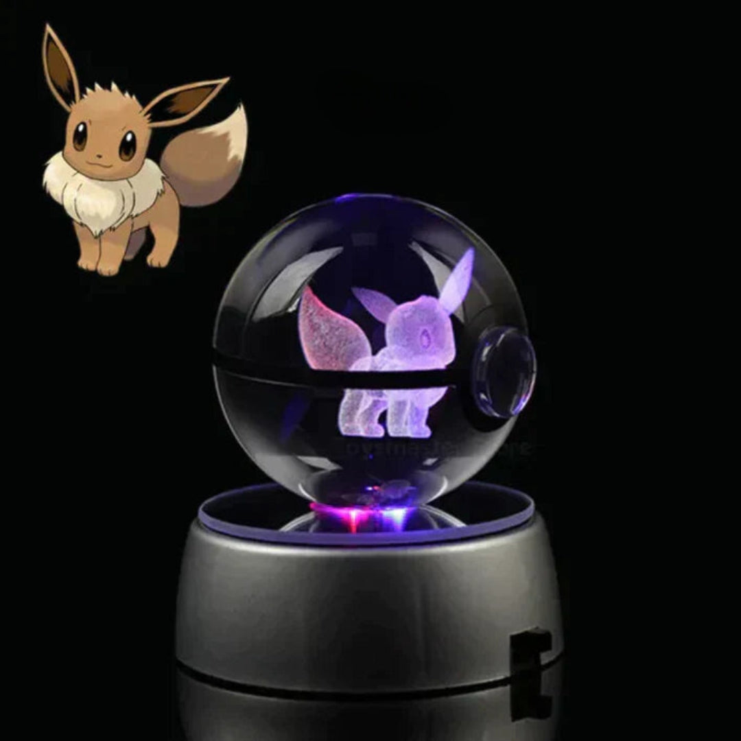 PokéGlow - Krystalkugle Ikoniske Pokémon Figurer LED Lampe