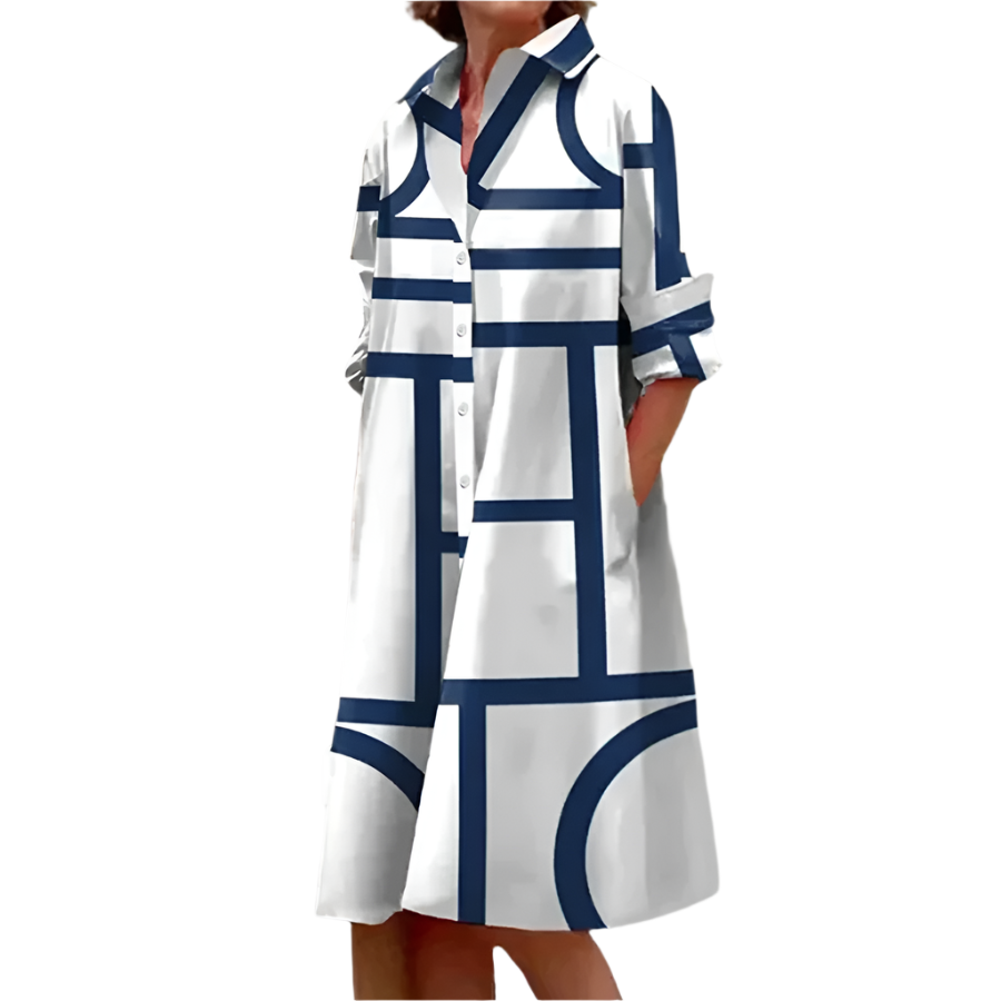 Sofie Everyday Pocketed Midi-kjole – Afslappet pasform med knapper foran